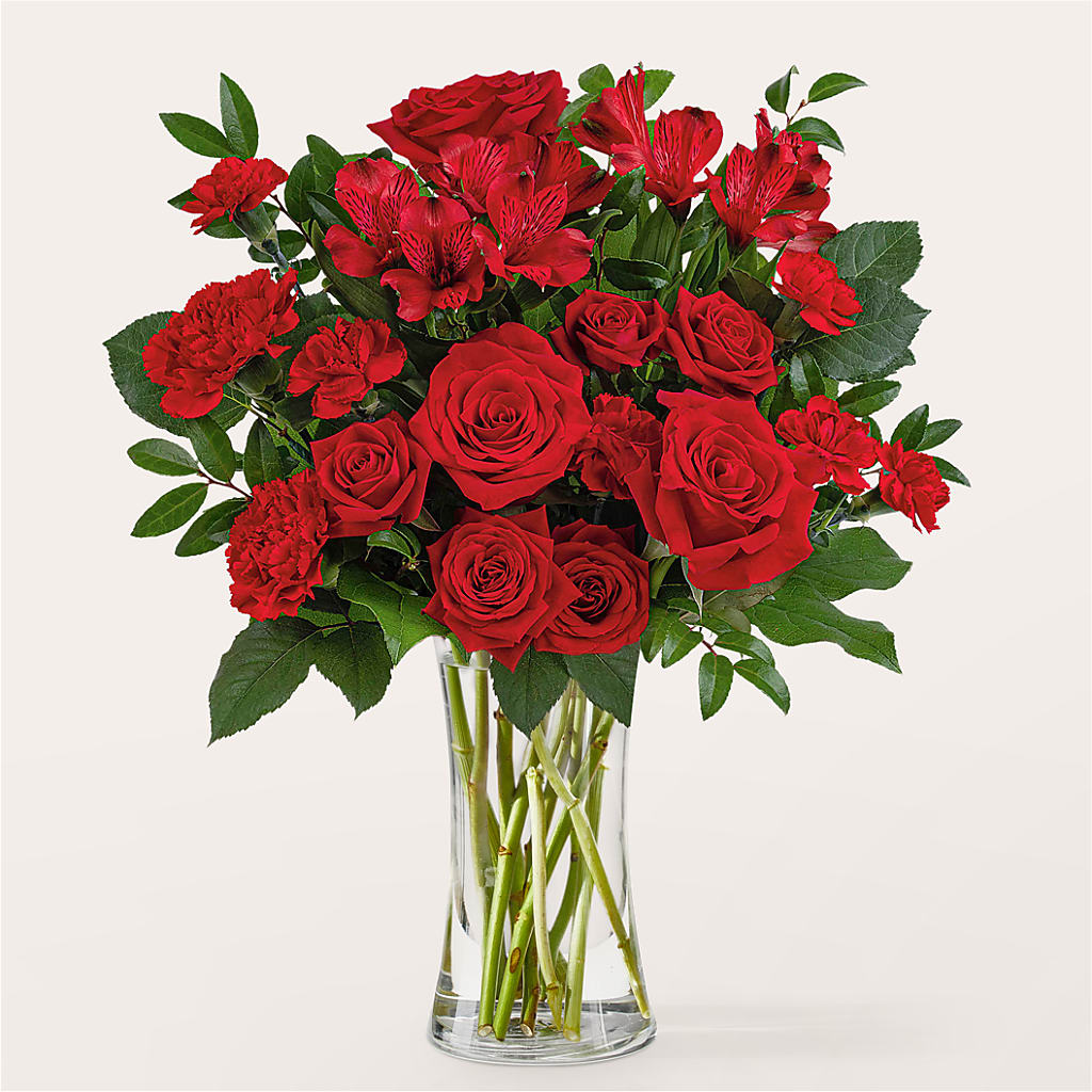 Brilliant Ruby Bouquet – HOMETOWN TREASURES FLORAL & GIFTS, Morris OK
