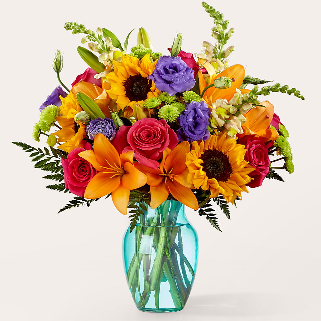 Double Rainbow Bouquet – HOMETOWN TREASURES FLORAL & GIFTS, Morris OK