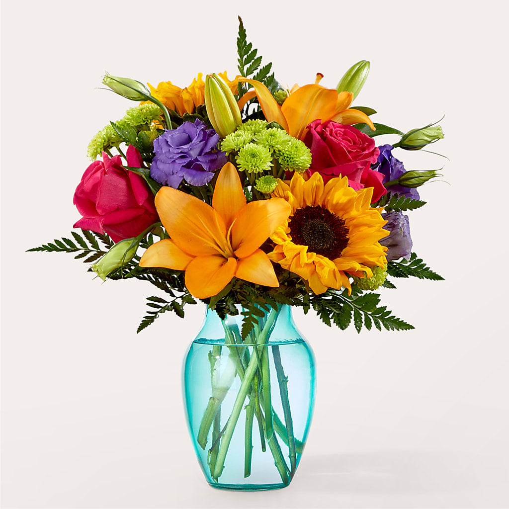 Double Rainbow Bouquet – HOMETOWN TREASURES FLORAL & GIFTS, Morris OK