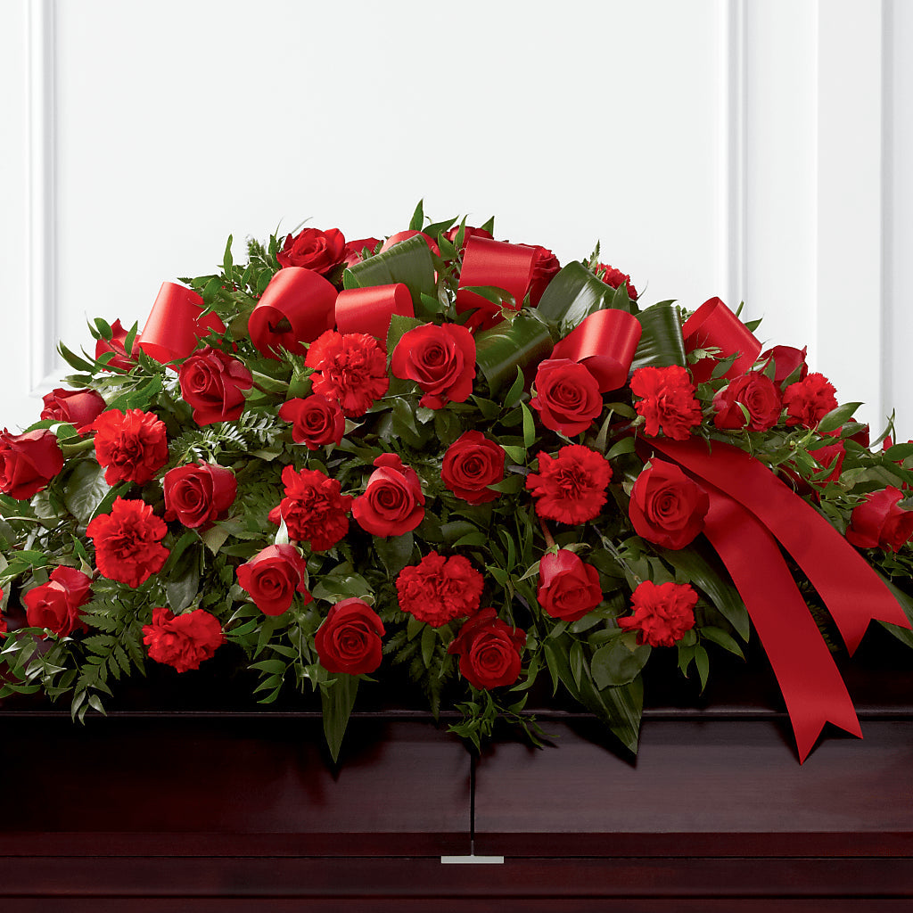 Tribute of Life Casket Spray – HOMETOWN TREASURES FLORAL & GIFTS, Morris OK