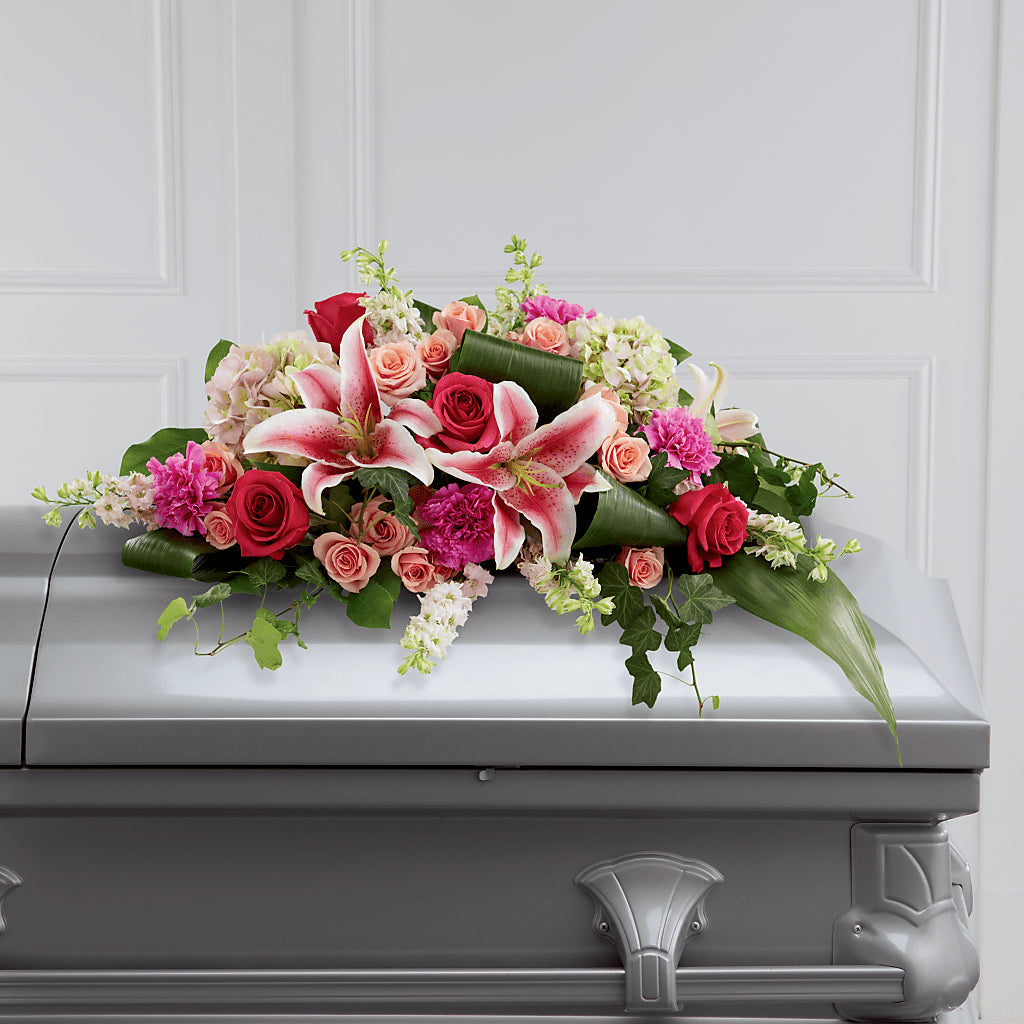 Splendid Grace Casket Spray – HOMETOWN TREASURES FLORAL & GIFTS, Morris OK