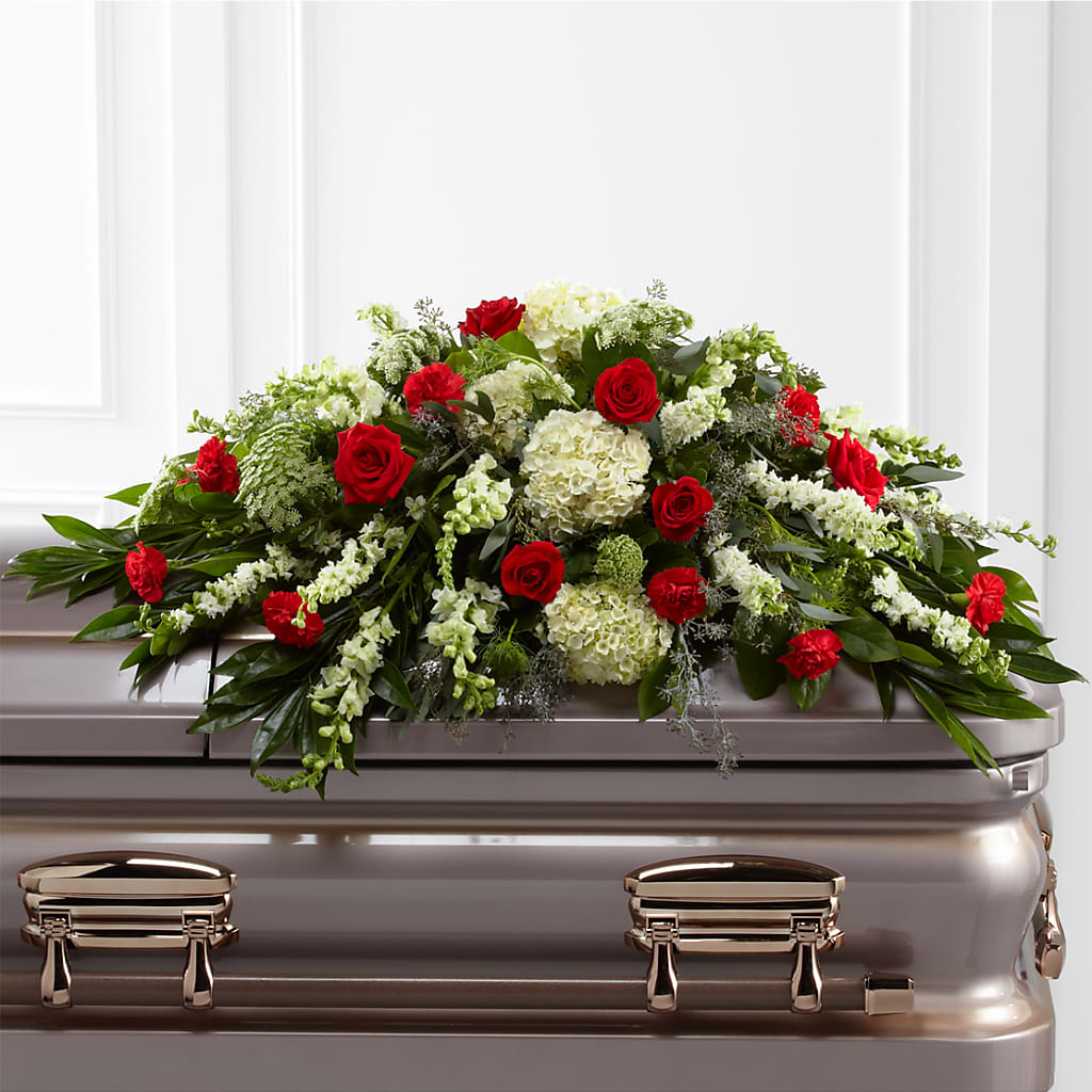 Sincerity Casket Spray – HOMETOWN TREASURES FLORAL & GIFTS, Morris OK