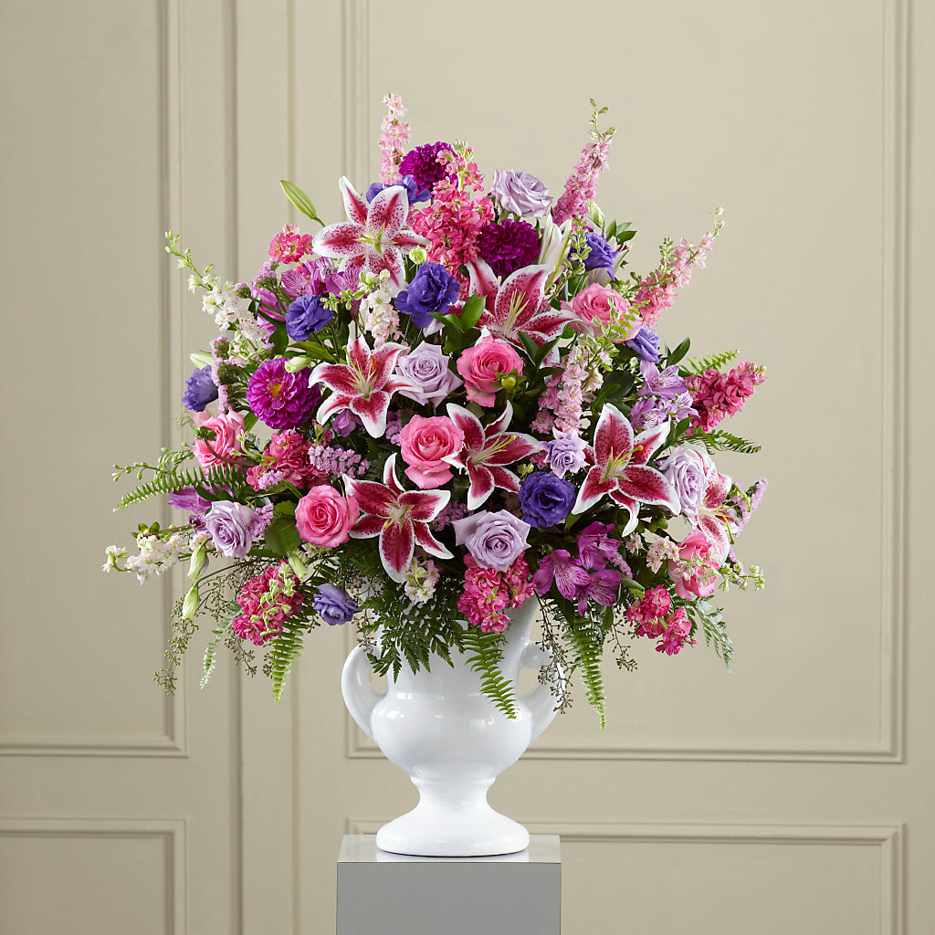 Peaceful Tribute Arrangement – HOMETOWN TREASURES FLORAL & GIFTS, Morris OK