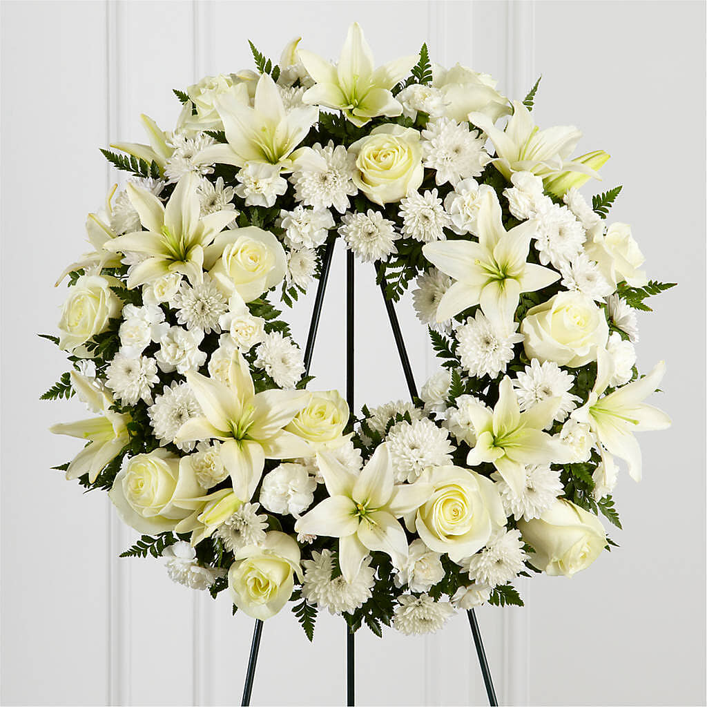 Treasured Tribute Wreath – HOMETOWN TREASURES FLORAL & GIFTS, Morris OK