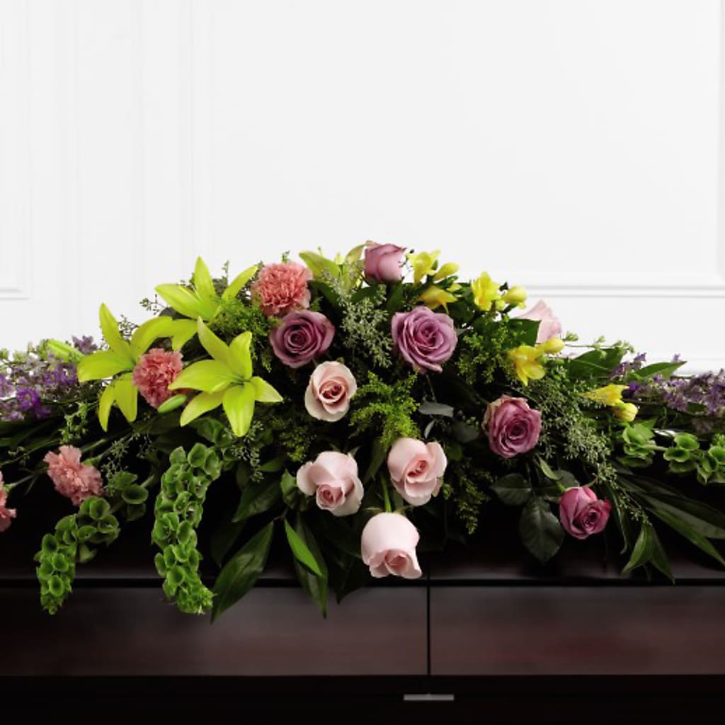 Forever Beloved Casket Spray – HOMETOWN TREASURES FLORAL & GIFTS, Morris OK