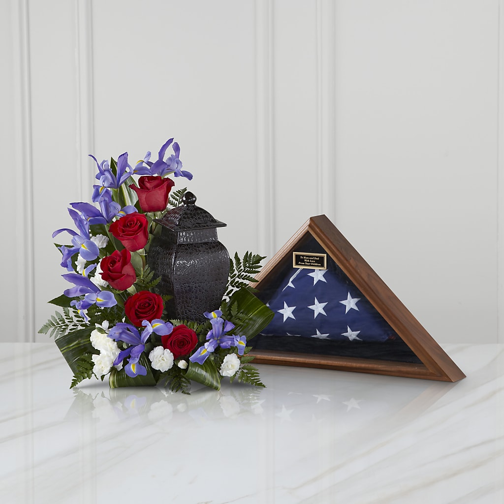 Patriotic Tribute Arrangement – HOMETOWN TREASURES FLORAL & GIFTS, Morris OK