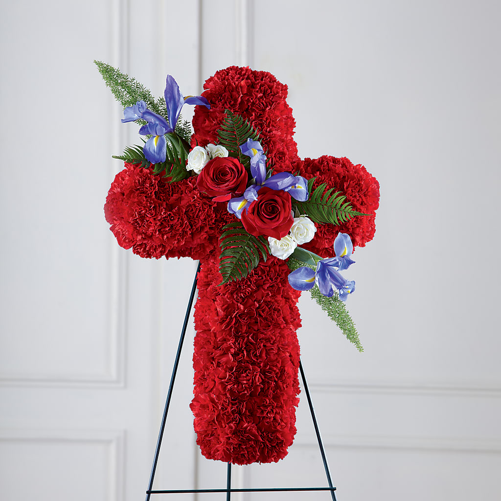 Faithful Hero Floral Cross – HOMETOWN TREASURES FLORAL & GIFTS, Morris OK