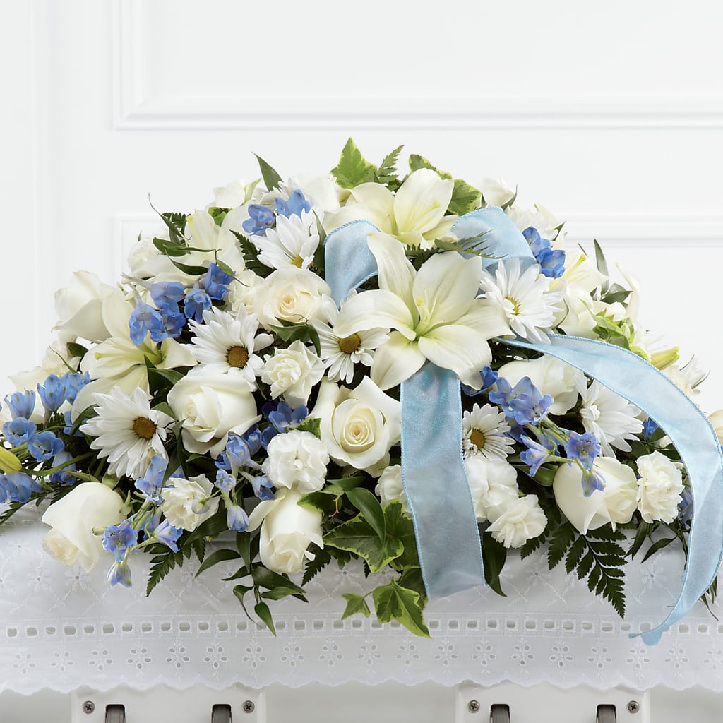 Tender Treasure Casket Spray – HOMETOWN TREASURES FLORAL & GIFTS, Morris OK