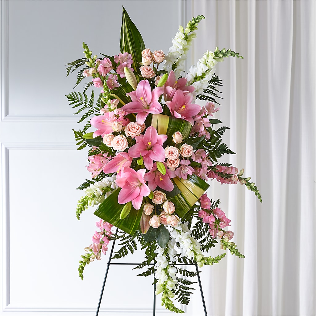 Elegant Embrace Standing Spray – HOMETOWN TREASURES FLORAL & GIFTS, Morris OK