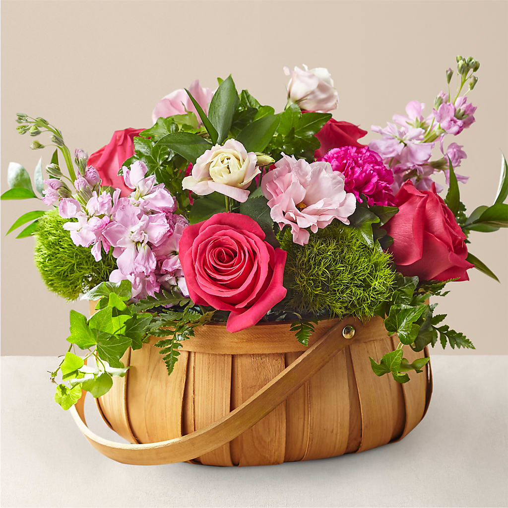 Radiance in Bloom Basket – HOMETOWN TREASURES FLORAL & GIFTS, Morris OK