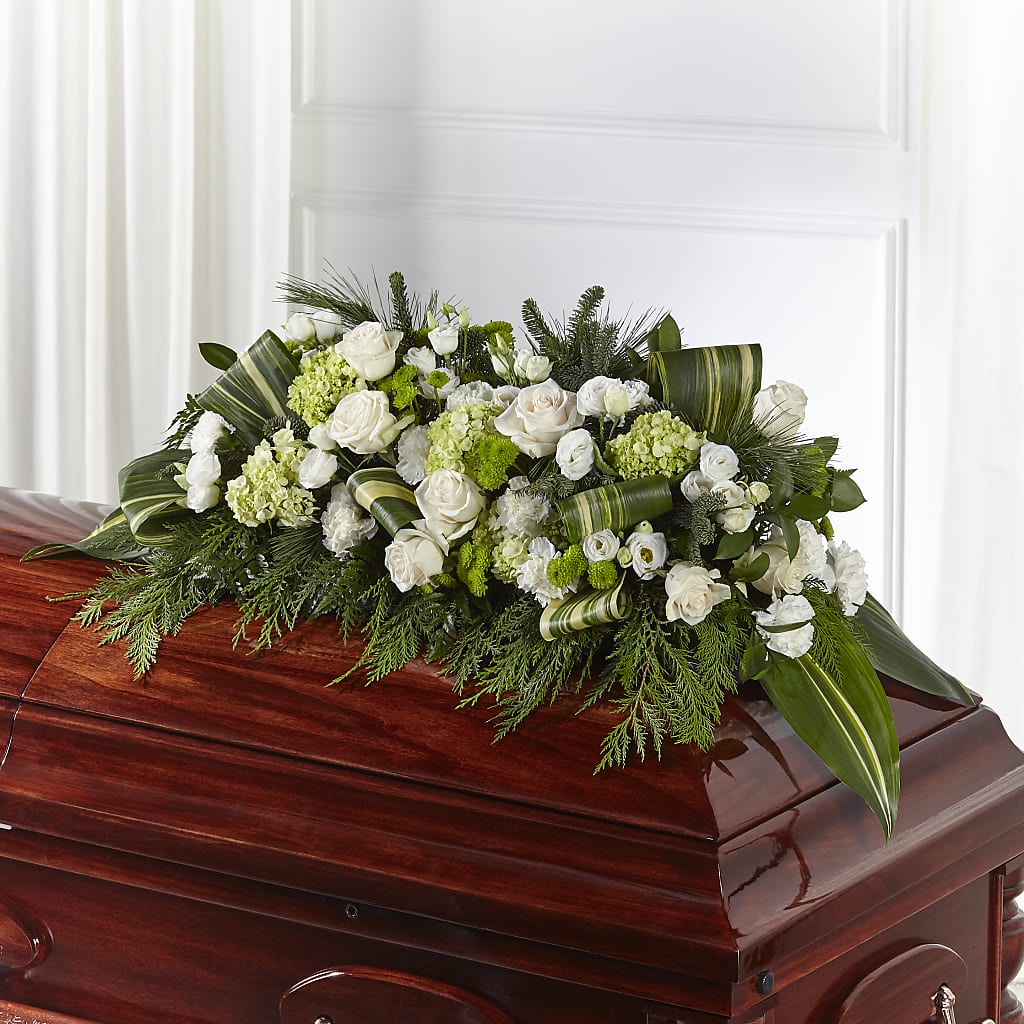Hopeful Gesture Casket Spray – HOMETOWN TREASURES FLORAL & GIFTS, Morris OK