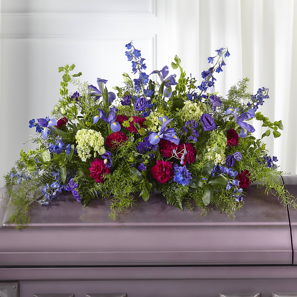 Always Treasured Casket Spray – HOMETOWN TREASURES FLORAL & GIFTS, Morris OK