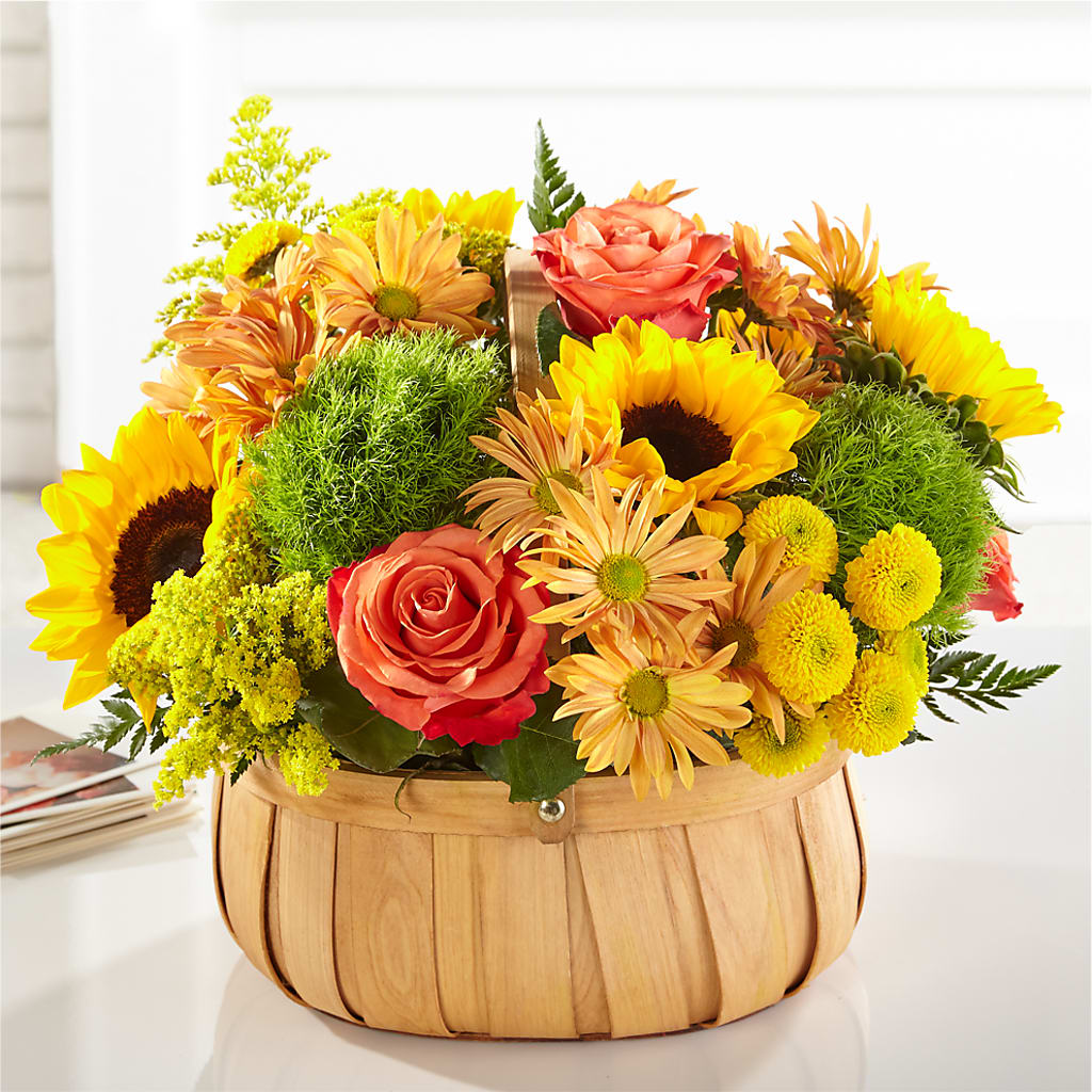Harvest Sunflower Basket – HOMETOWN TREASURES FLORAL & GIFTS, Morris OK