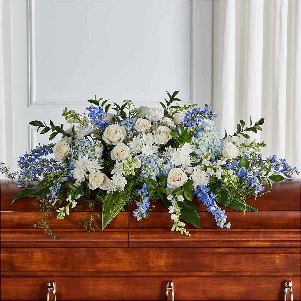 Timeless Essence Casket Spray – HOMETOWN TREASURES FLORAL & GIFTS, Morris OK