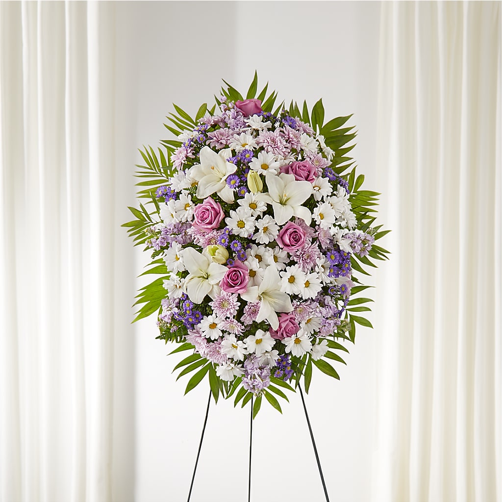 Surrounded by Love Standing Spray – HOMETOWN TREASURES FLORAL & GIFTS, Morris OK