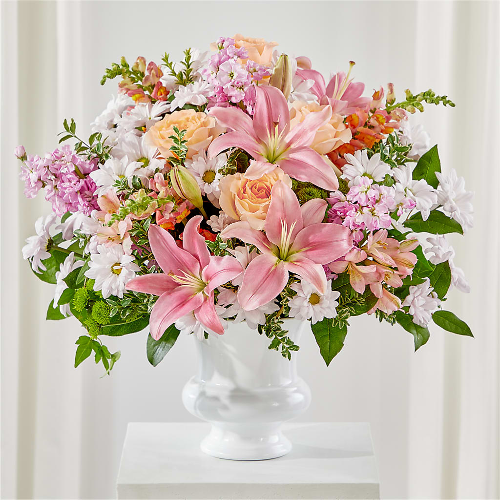 Heartfelt Gesture Urn Arrangement – HOMETOWN TREASURES FLORAL & GIFTS, Morris OK