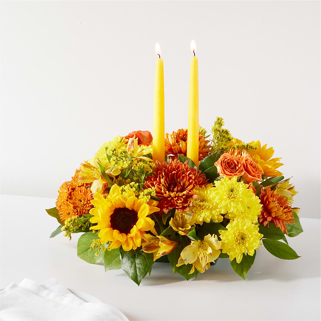 Autumn Harmony Centerpiece – HOMETOWN TREASURES FLORAL & GIFTS, Morris OK