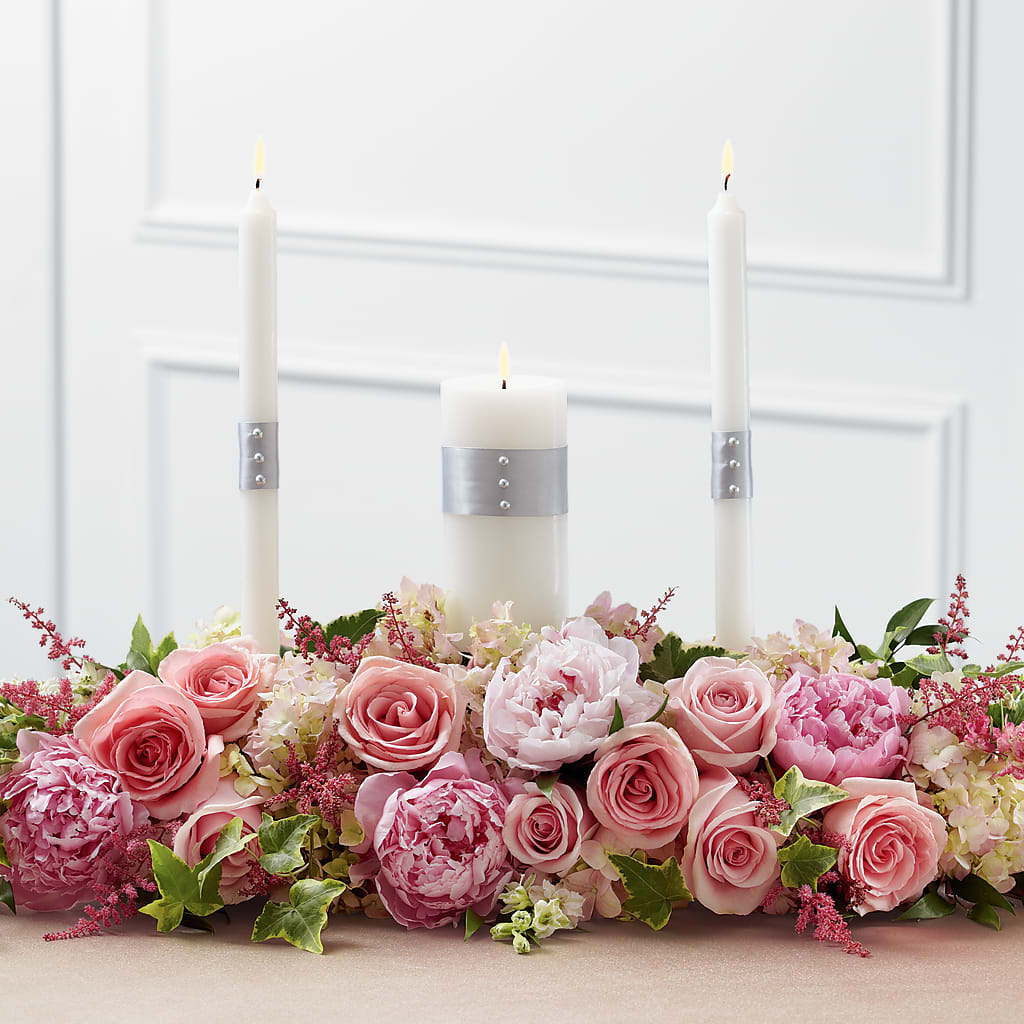 Worldwide Romance Unity Candle Arrangement – HOMETOWN TREASURES FLORAL & GIFTS, Morris OK