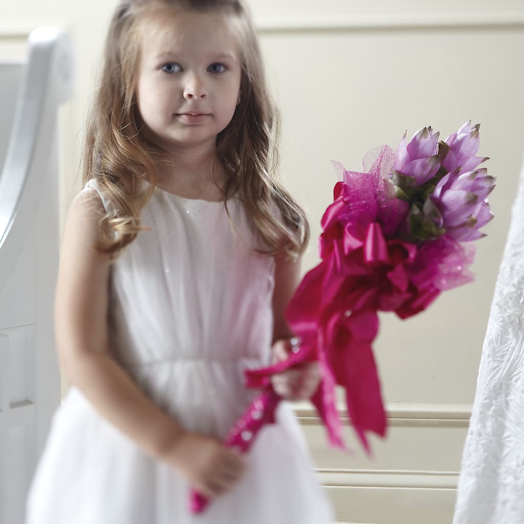 Sparkle Pink Flower Girl Bouquet – HOMETOWN TREASURES FLORAL & GIFTS, Morris OK