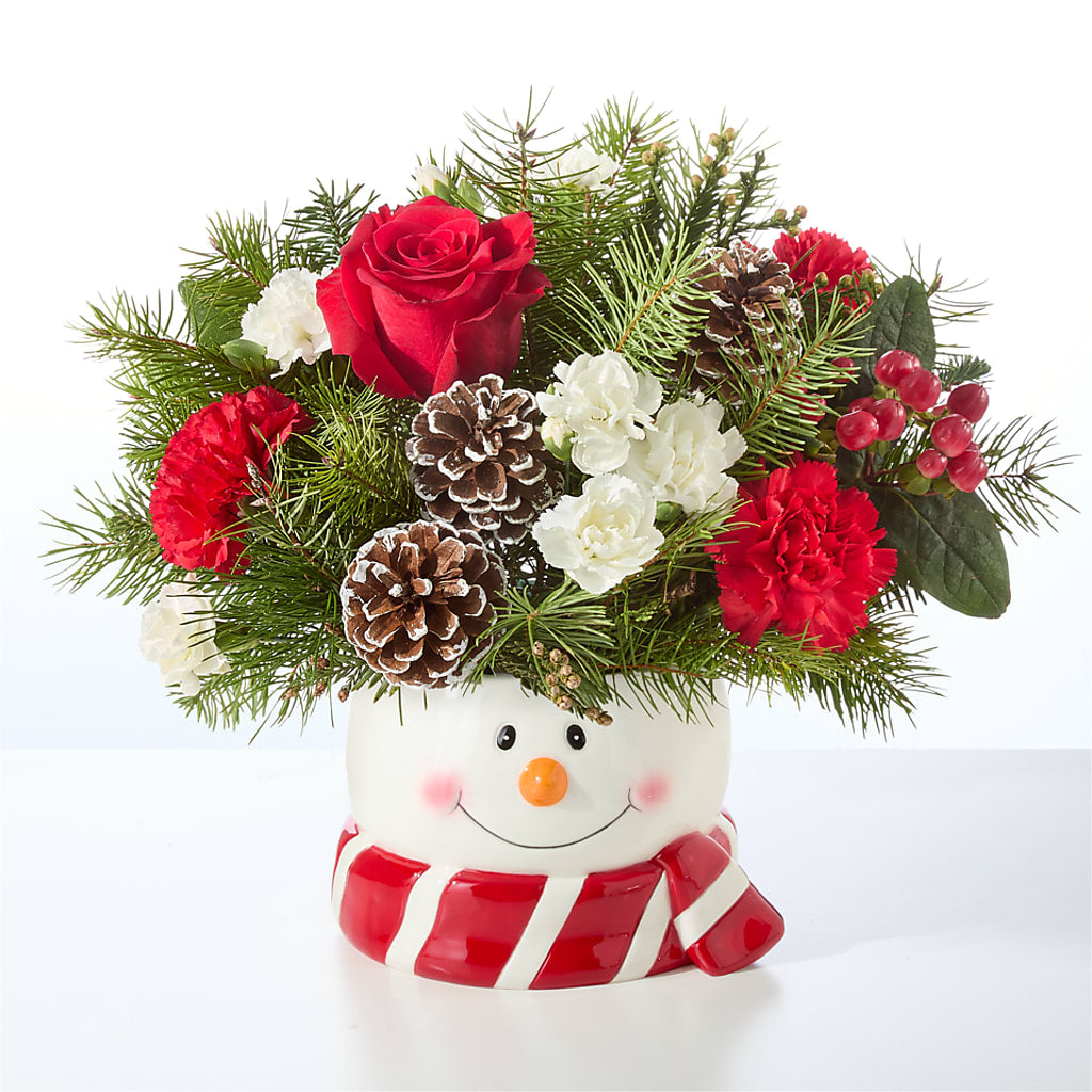 Jolly Snowman Bouquet – HOMETOWN TREASURES FLORAL & GIFTS, Morris OK