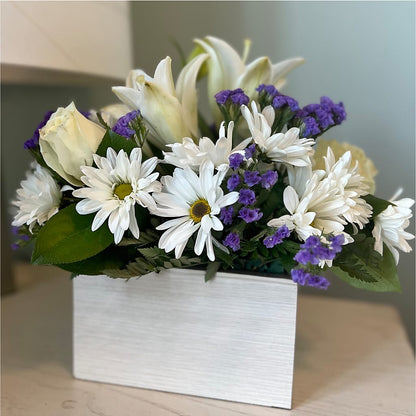 Beyond Blue Box Bouquet – HOMETOWN TREASURES FLORAL & GIFTS, Morris OK