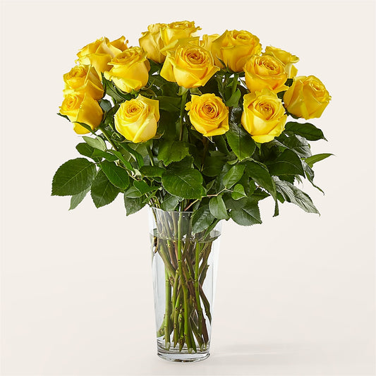 Long Stem Yellow Rose Bouquet – HOMETOWN TREASURES FLORAL & GIFTS, Morris OK