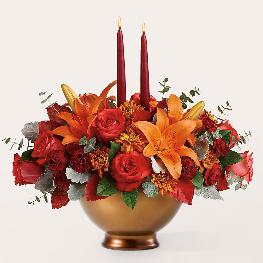 Fruits of Fall Centerpiece – HOMETOWN TREASURES FLORAL & GIFTS, Morris OK