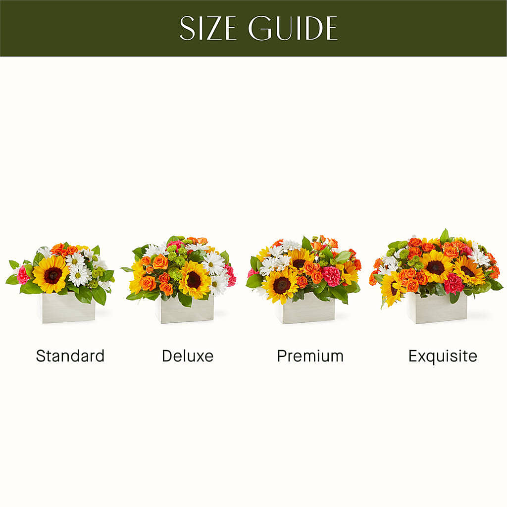 Sun-drenched Blooms Box Bouquet – HOMETOWN TREASURES FLORAL & GIFTS, Morris OK