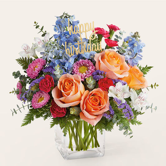 Birthday Bash Bouquet – HOMETOWN TREASURES FLORAL & GIFTS, Morris OK