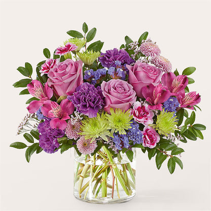 Glass Half Full Bouquet – HOMETOWN TREASURES FLORAL & GIFTS, Morris OK