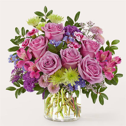 Glass Half Full Bouquet – HOMETOWN TREASURES FLORAL & GIFTS, Morris OK
