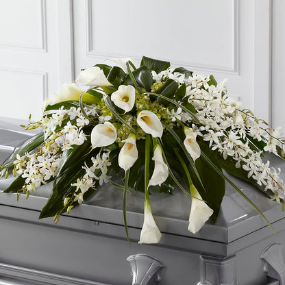 Angel Wings Casket Spray – HOMETOWN TREASURES FLORAL & GIFTS, Morris OK
