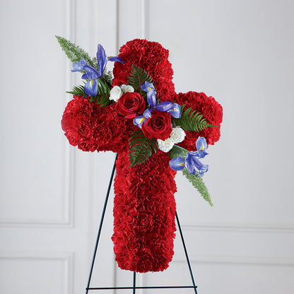 Faithful Hero Floral Cross – HOMETOWN TREASURES FLORAL & GIFTS, Morris OK