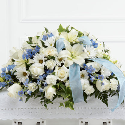 Tender Treasure Casket Spray – HOMETOWN TREASURES FLORAL & GIFTS, Morris OK