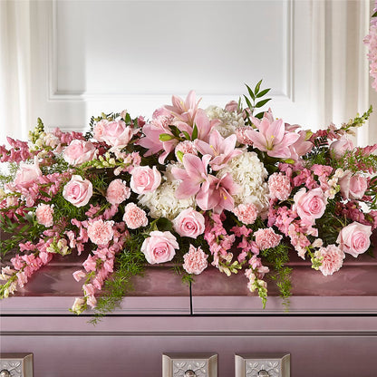 Life & Remembrance Casket Spray – HOMETOWN TREASURES FLORAL & GIFTS, Morris OK