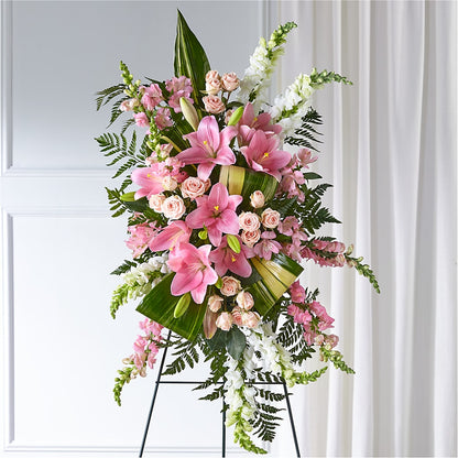 Elegant Embrace Standing Spray – HOMETOWN TREASURES FLORAL & GIFTS, Morris OK
