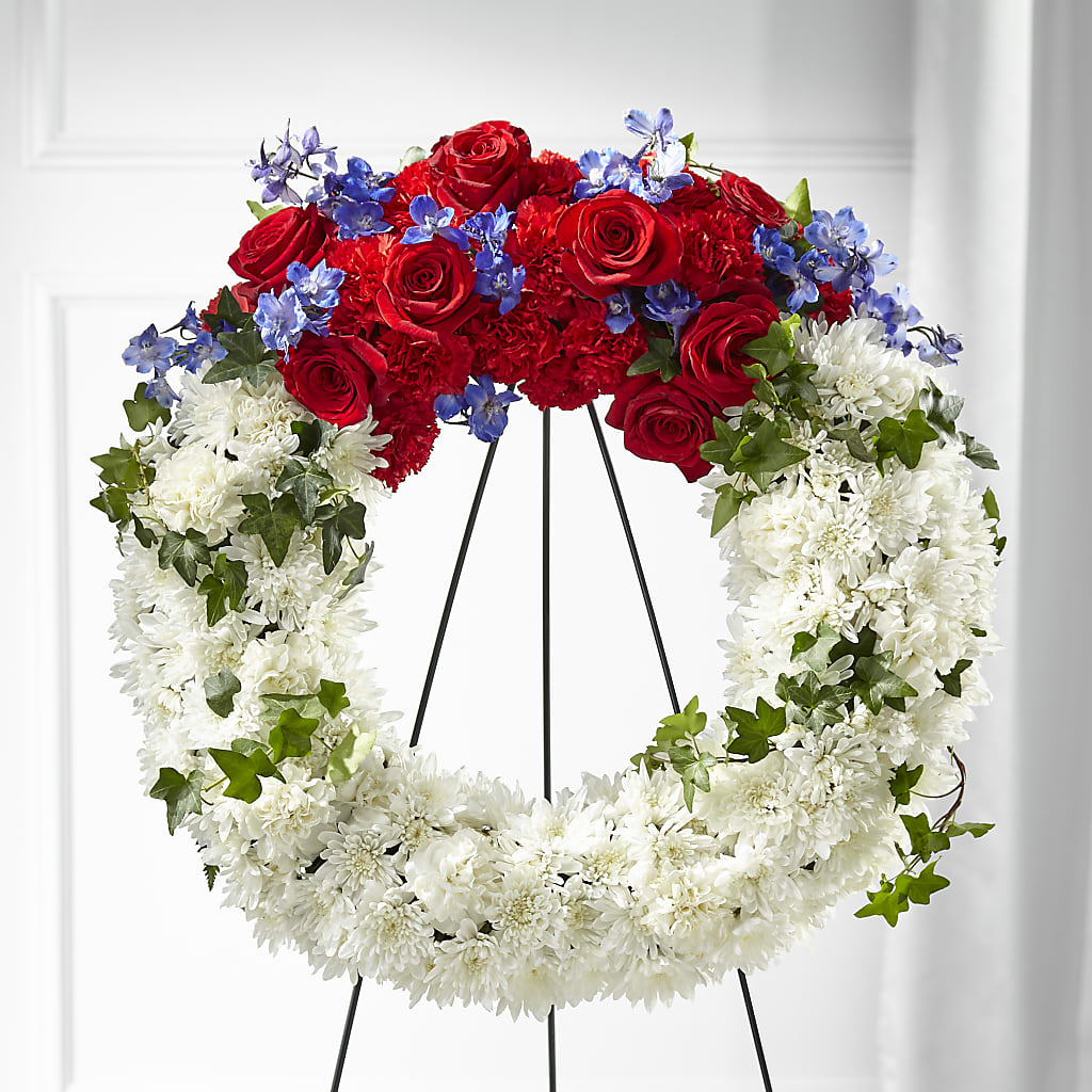 Patriotic Passion Wreath – HOMETOWN TREASURES FLORAL & GIFTS, Morris OK