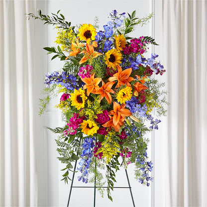 Sunlit Memories Standing Spray (Standard) – HOMETOWN TREASURES FLORAL & GIFTS, Morris OK