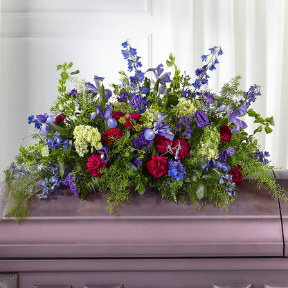 Always Treasured Casket Spray – HOMETOWN TREASURES FLORAL & GIFTS, Morris OK