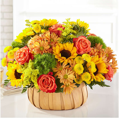 Harvest Sunflower Basket – HOMETOWN TREASURES FLORAL & GIFTS, Morris OK