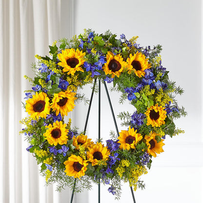 Bright Rays Wreath – HOMETOWN TREASURES FLORAL & GIFTS, Morris OK