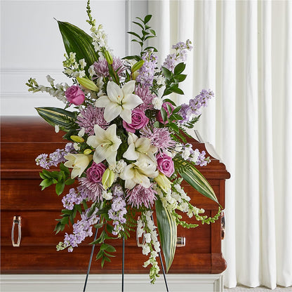 Grateful Hearts Standing Spray – HOMETOWN TREASURES FLORAL & GIFTS, Morris OK