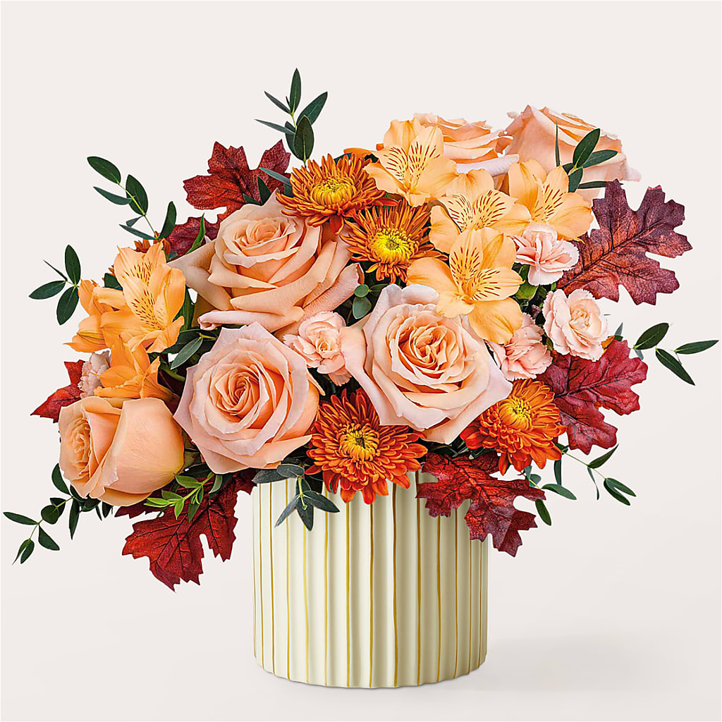 Spiced Latte Bouquet with Ivory Vase – HOMETOWN TREASURES FLORAL & GIFTS, Morris OK