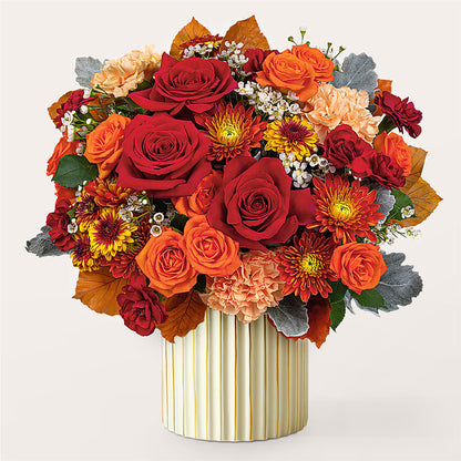Merlot Bouquet with Ivory Vase – HOMETOWN TREASURES FLORAL & GIFTS, Morris OK