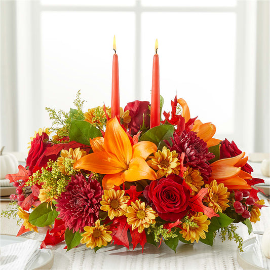 Autumn's Embrace Centerpiece – HOMETOWN TREASURES FLORAL & GIFTS, Morris OK