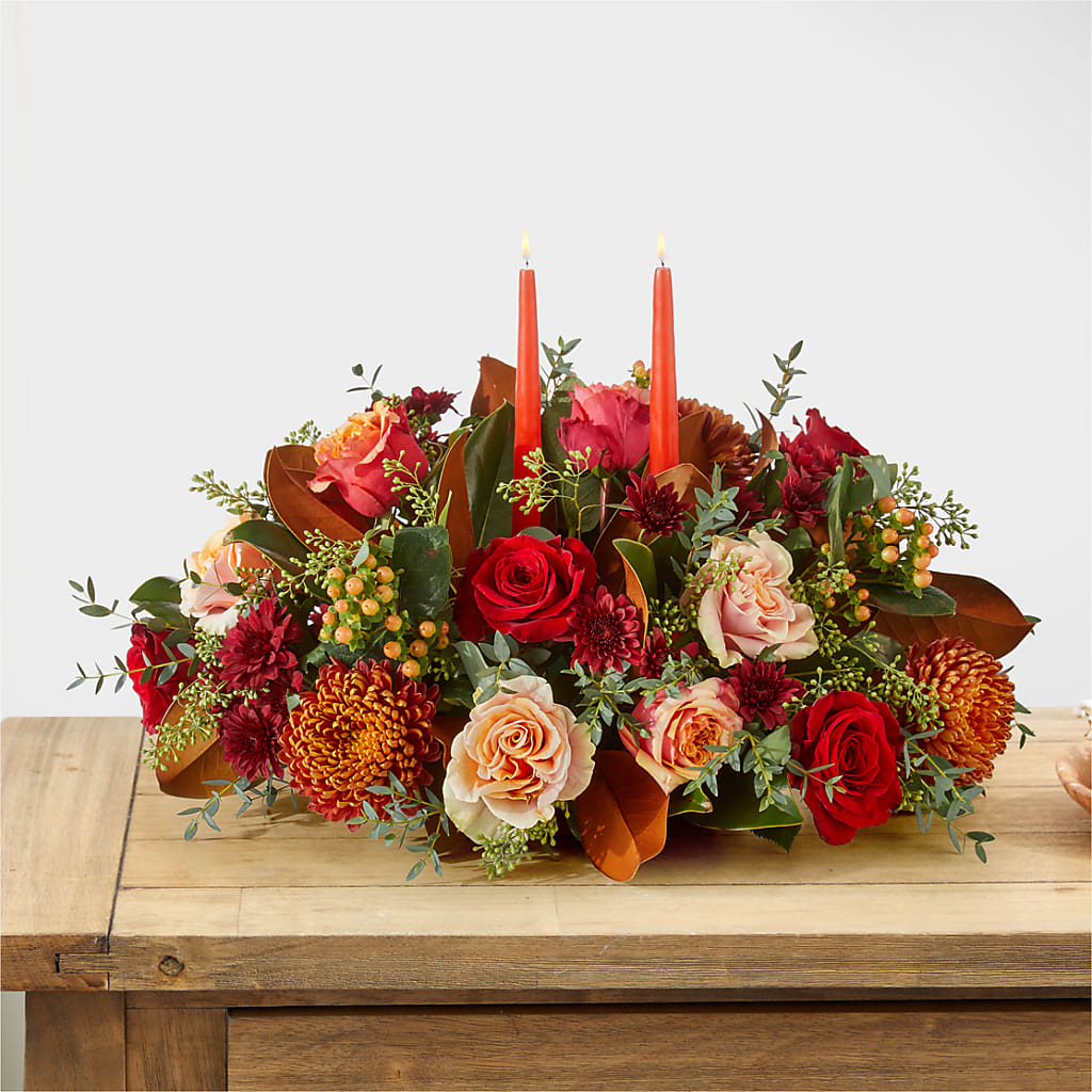 Gather Near Centerpiece – HOMETOWN TREASURES FLORAL & GIFTS, Morris OK