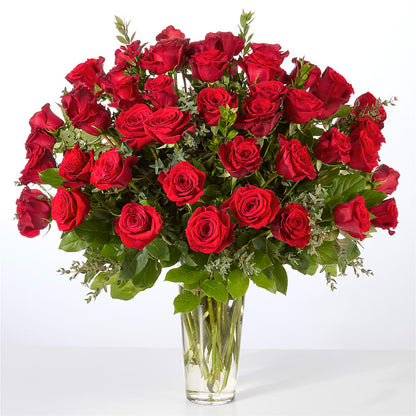 Forever Yours Fifty Stem Red Rose Bouquet – HOMETOWN TREASURES FLORAL & GIFTS, Morris OK