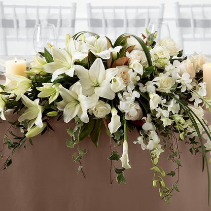 White Linen Arrangement – HOMETOWN TREASURES FLORAL & GIFTS, Morris OK