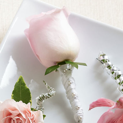 Pink Rose Boutonniere – HOMETOWN TREASURES FLORAL & GIFTS, Morris OK