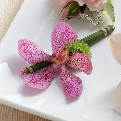 Pink Mokara Boutonniere – HOMETOWN TREASURES FLORAL & GIFTS, Morris OK